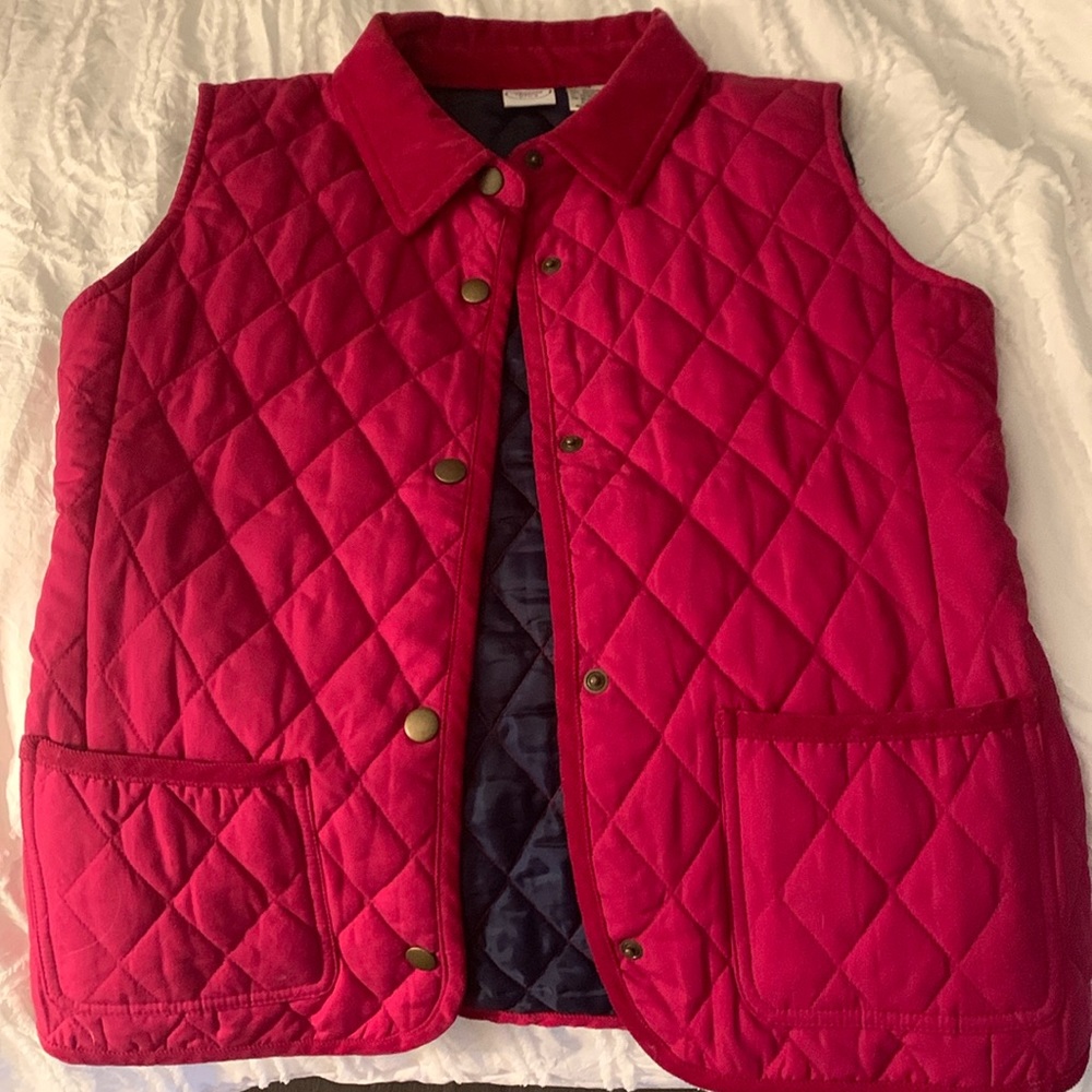 Talbots deep red-pink colored vest. Never worn